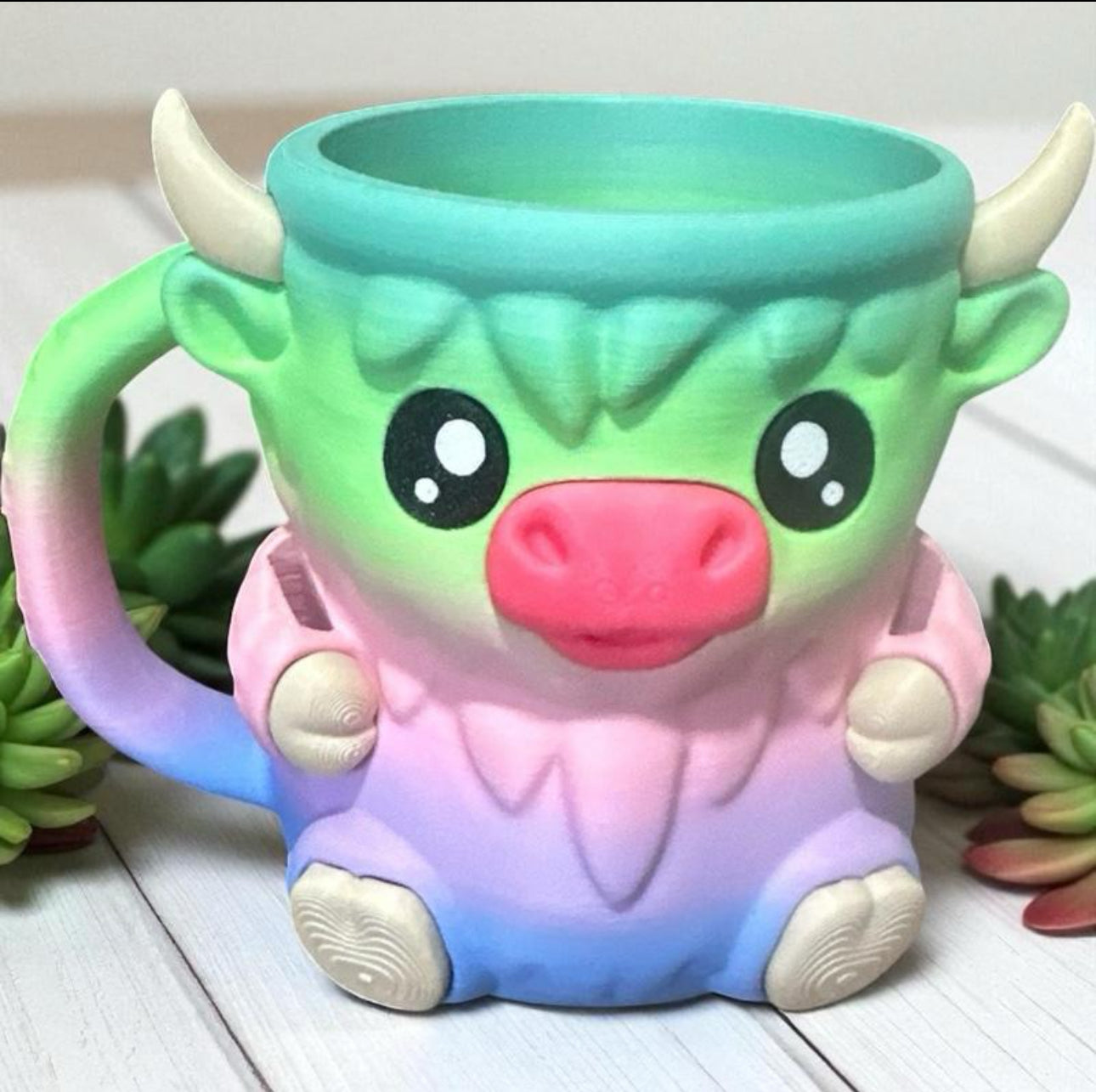 Rainbow Cow Icecream Tub Holder